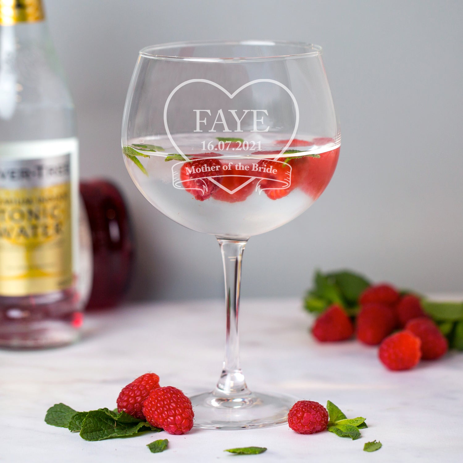 Personalised Mother of the Bride Wedding Balloon Gin Glass - Balloon Glass