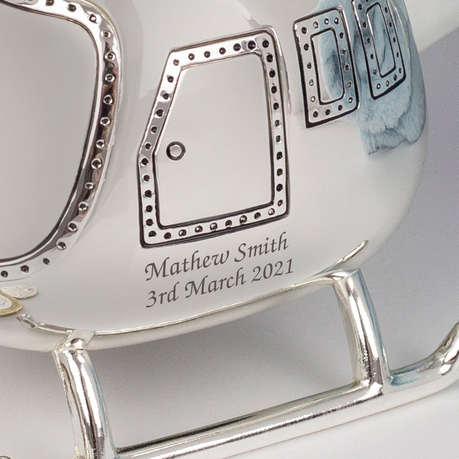 Personalised Message Silver Helicopter Money Box - Money Boxes