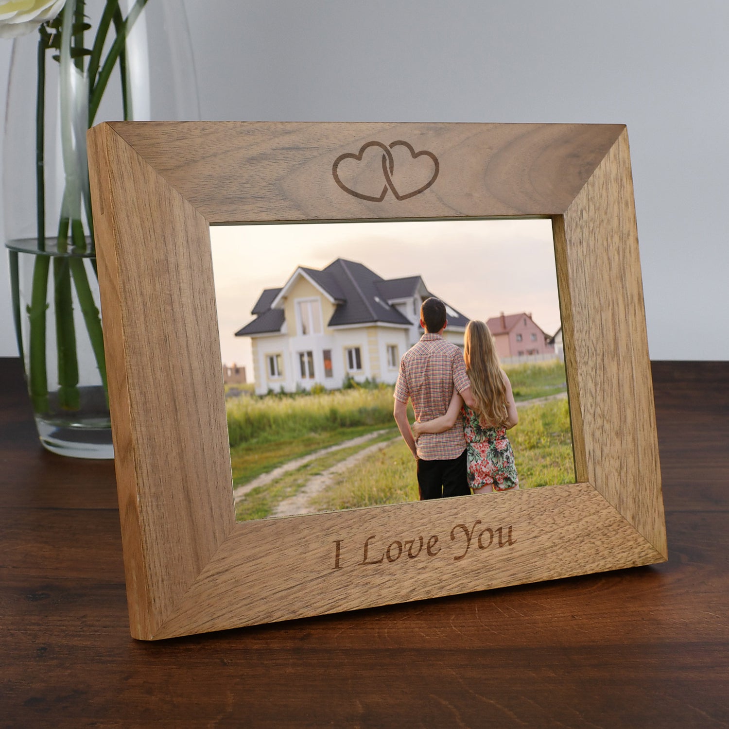 Personalised Wooden 7x5 Landscape I Love You Frame - Photo Frames