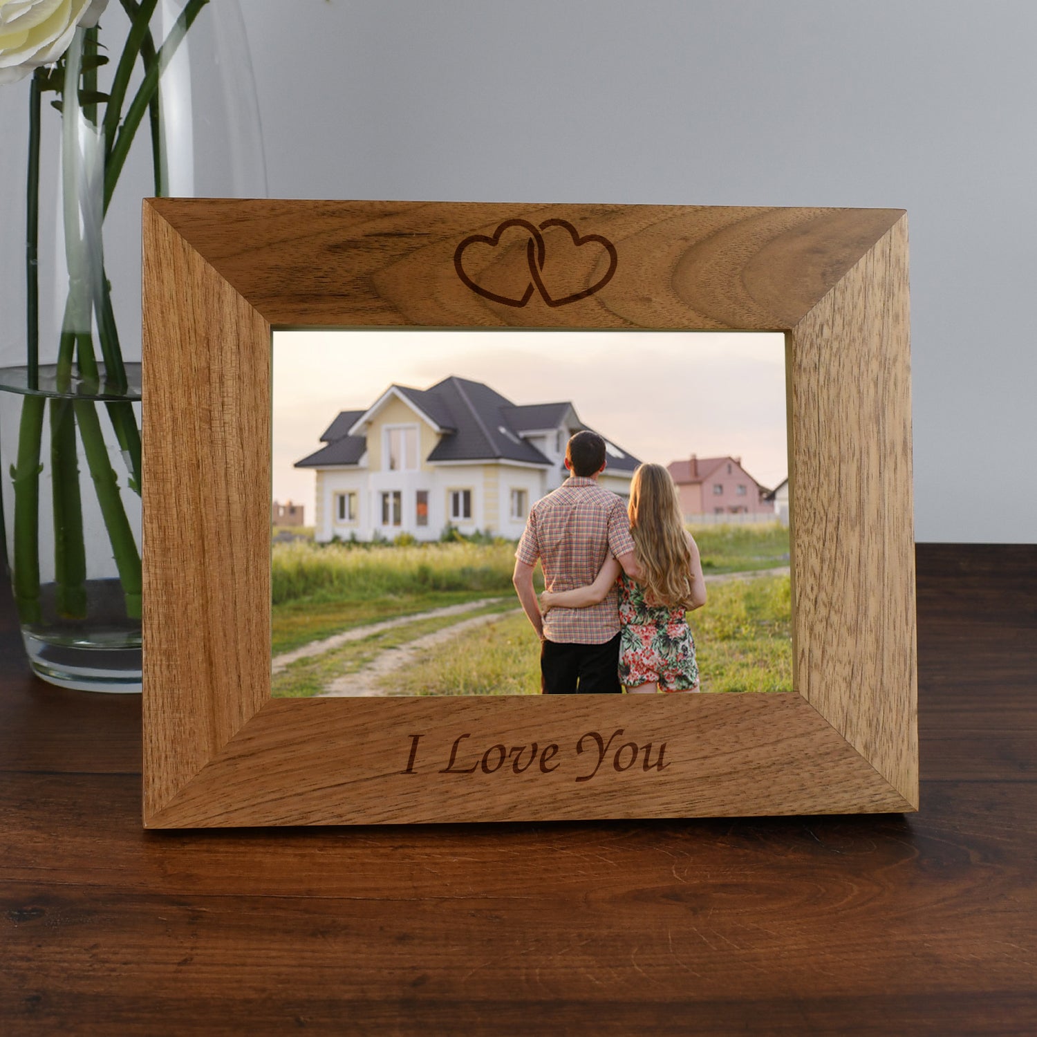 Personalised Wooden 7x5 Landscape I Love You Frame - Photo Frames