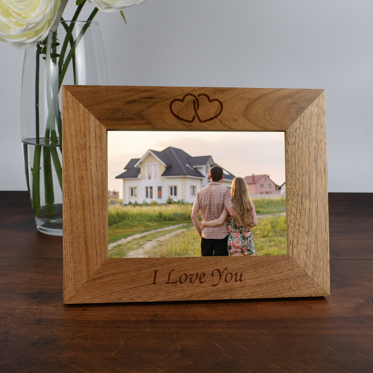Personalised Wooden 7x5 Landscape I Love You Frame - Photo Frames