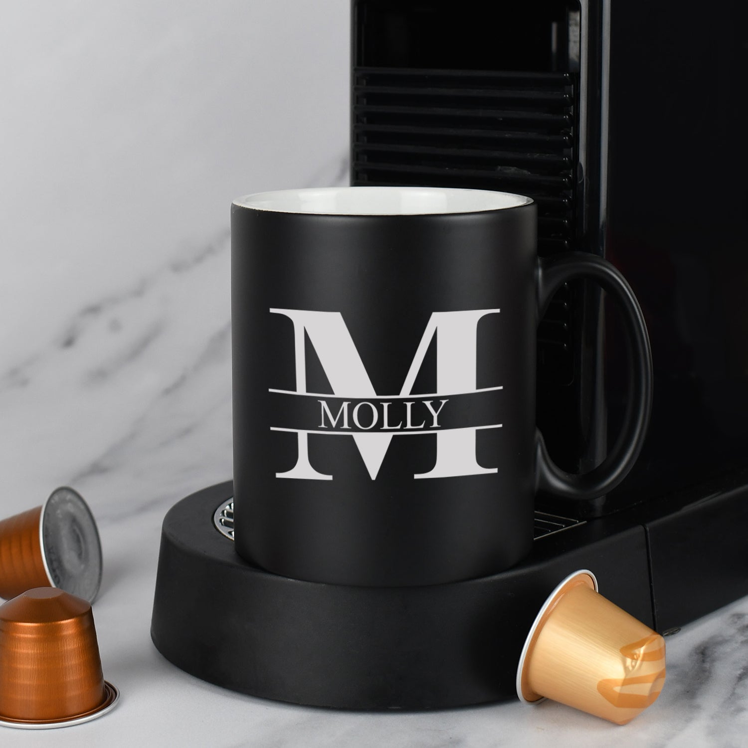 Personalised Initial & Name Mug - Black - Mugs