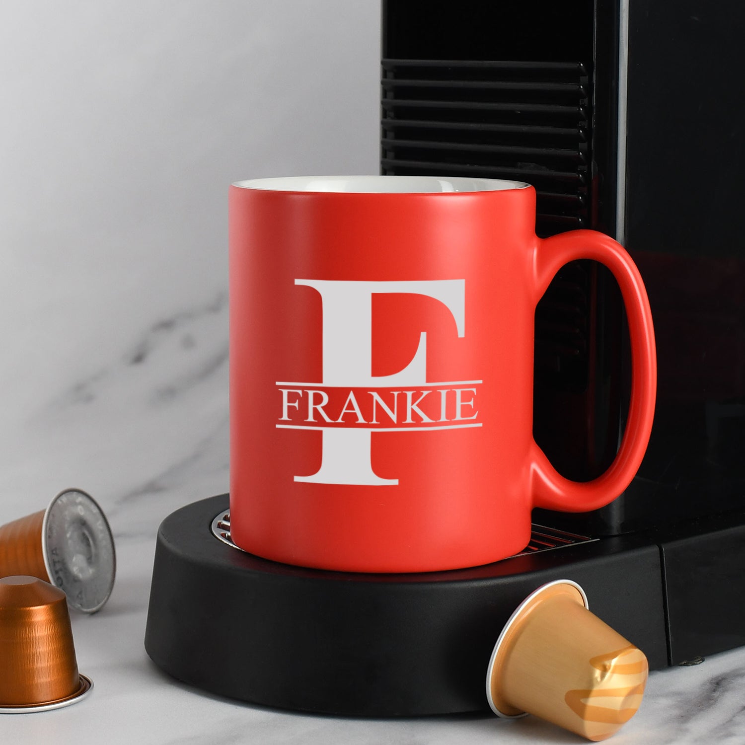 Personalised Initial & Name Mug - Red - Mugs