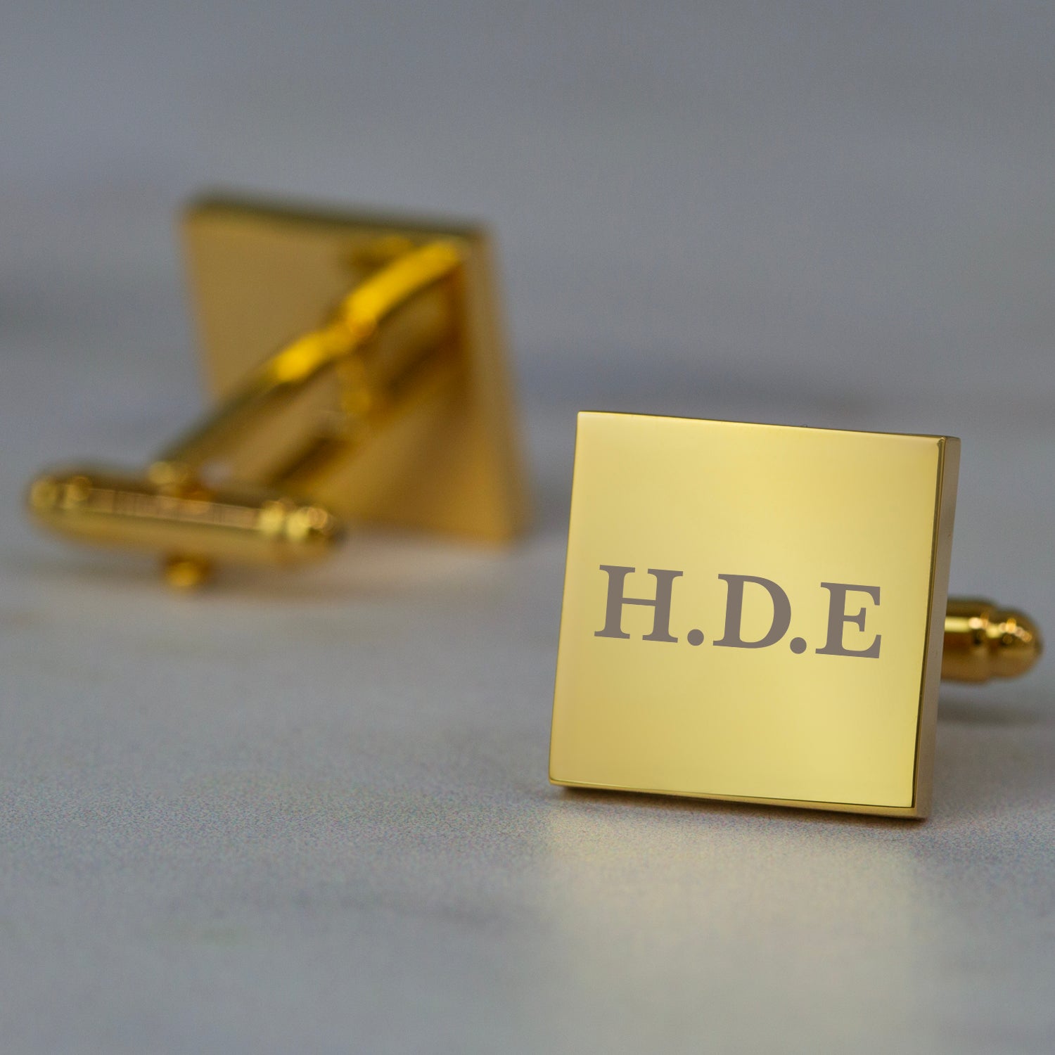 Personalised Gold Plated Square Initials Cufflinks - Cufflinks