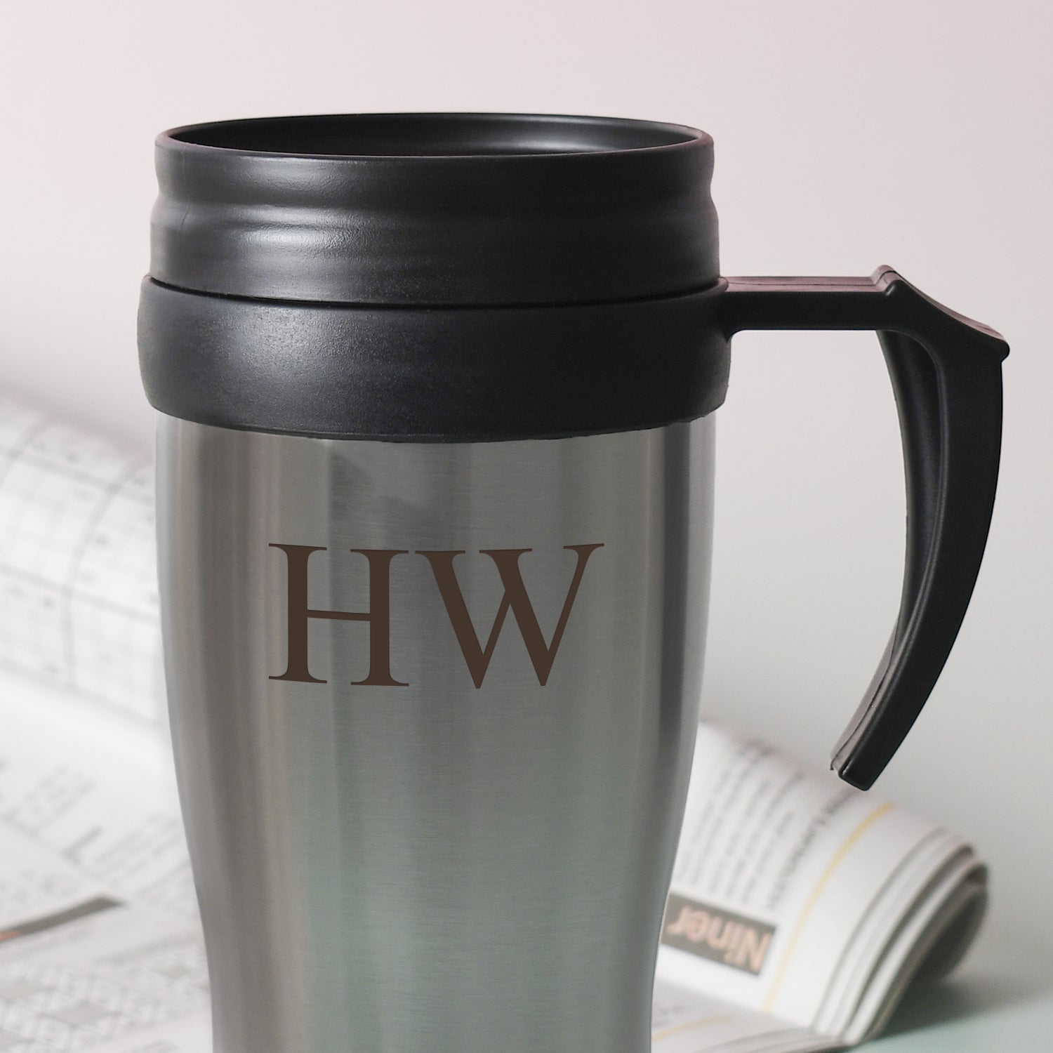 Personalised Initials Stainless Steel Travel Mug - Travel Mugs