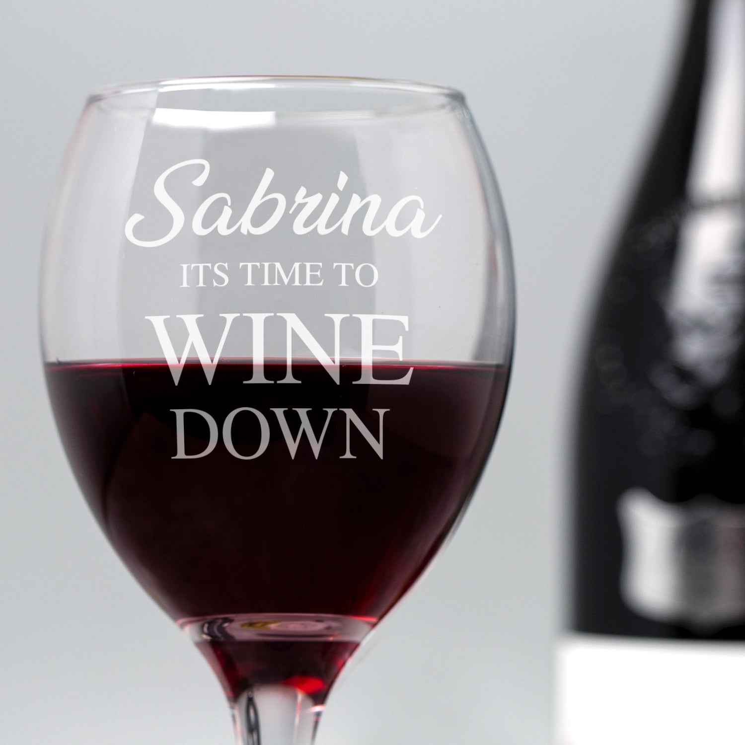 Personalised It’s Time To Wine Down Wine Glass - Wine Glasses