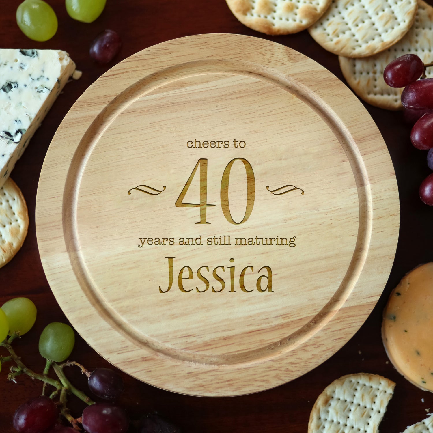 Personalised Decorative Birthday Cheese Board And Knives Set - Cheeseboard Sets