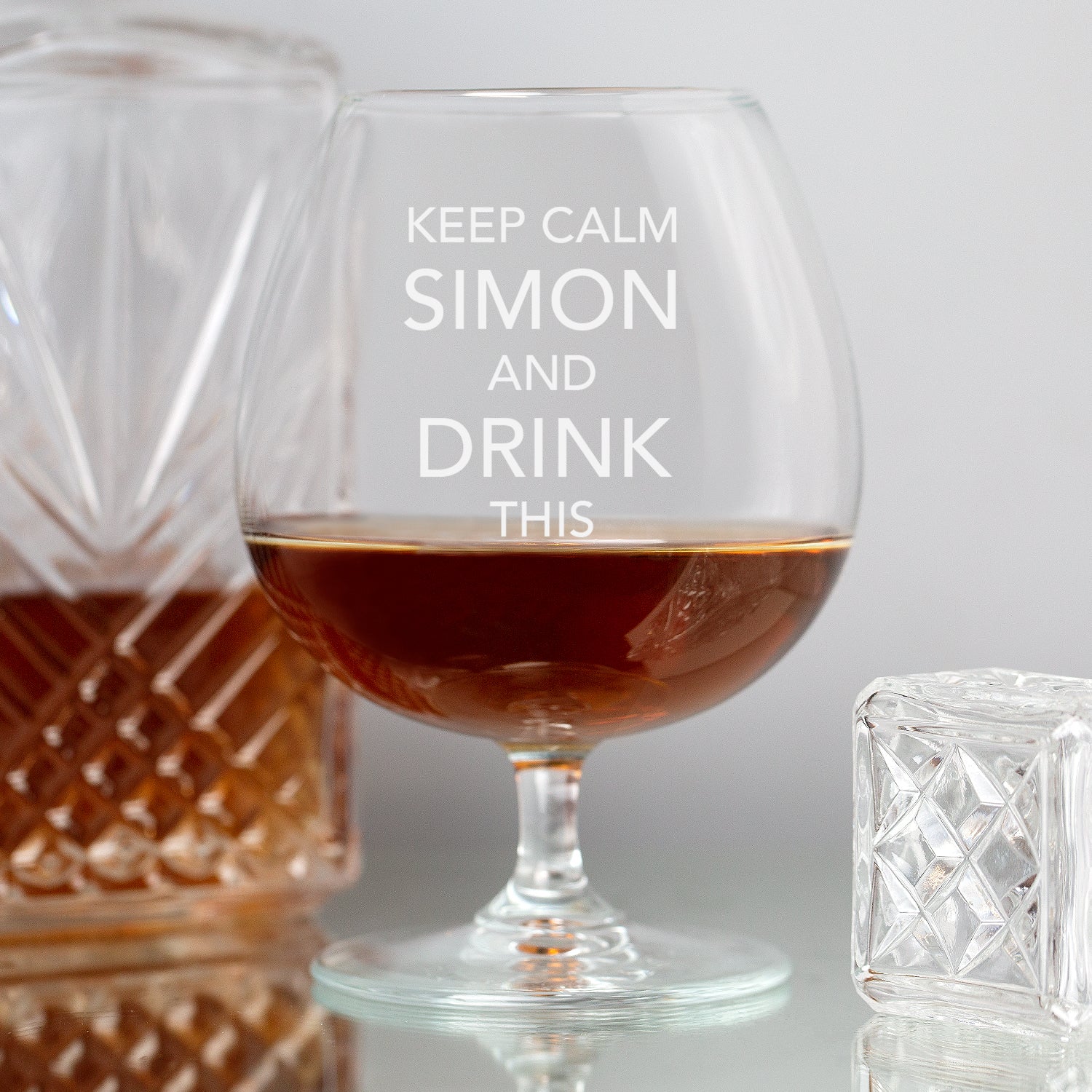 Personalised Keep Calm Brandy Glass - Brandy Glass