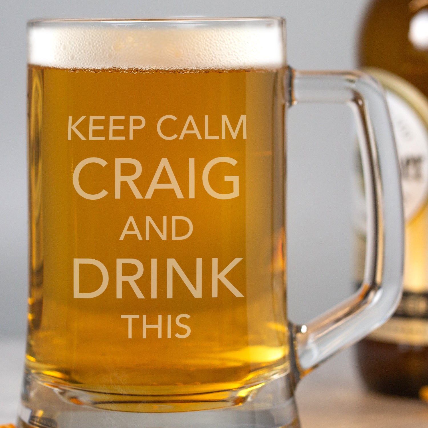 Personalised Keep Calm Glass Pint Stern Tankard - Beer Glasses