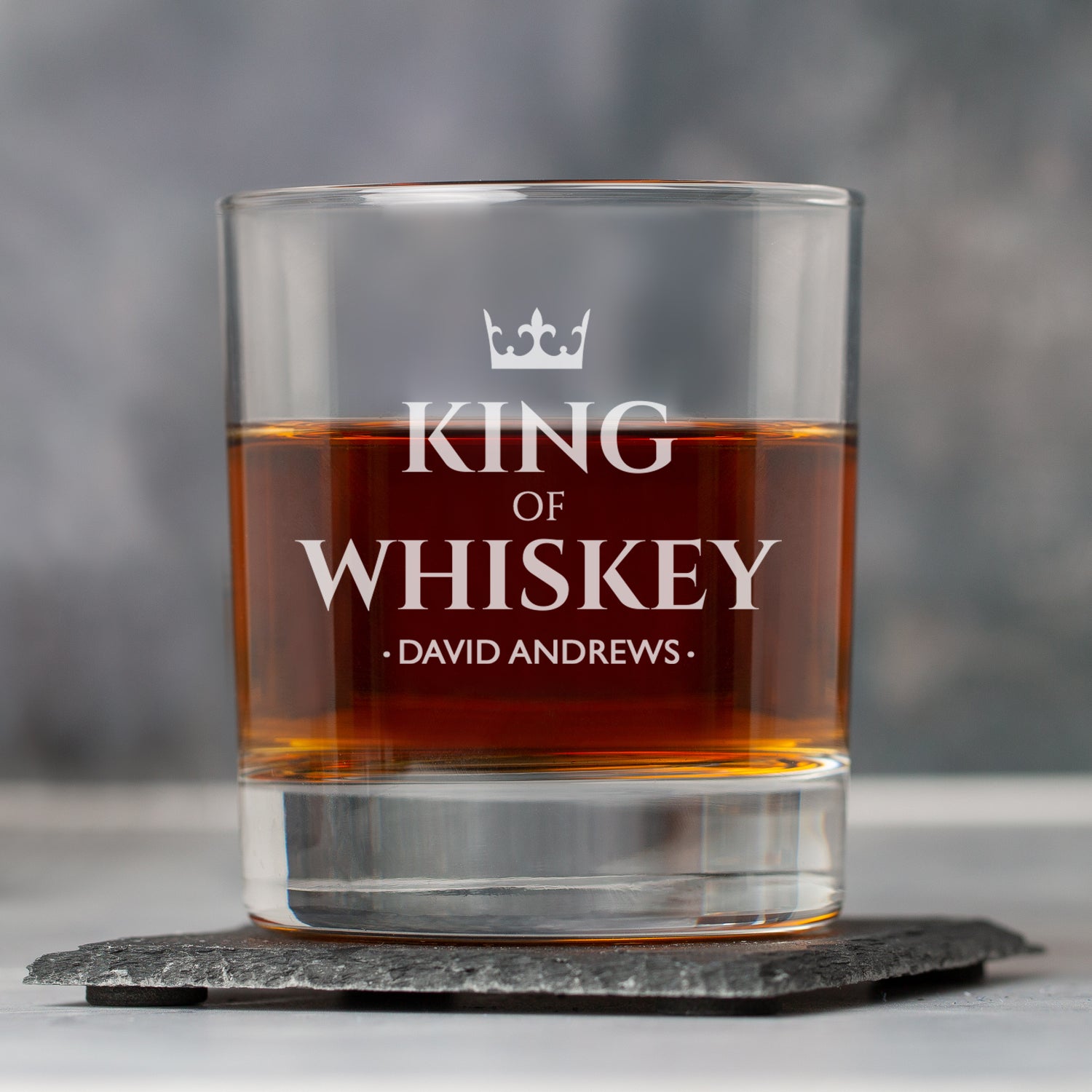 Personalised King Of Whiskey Glass Tumbler - Glass Tumblers