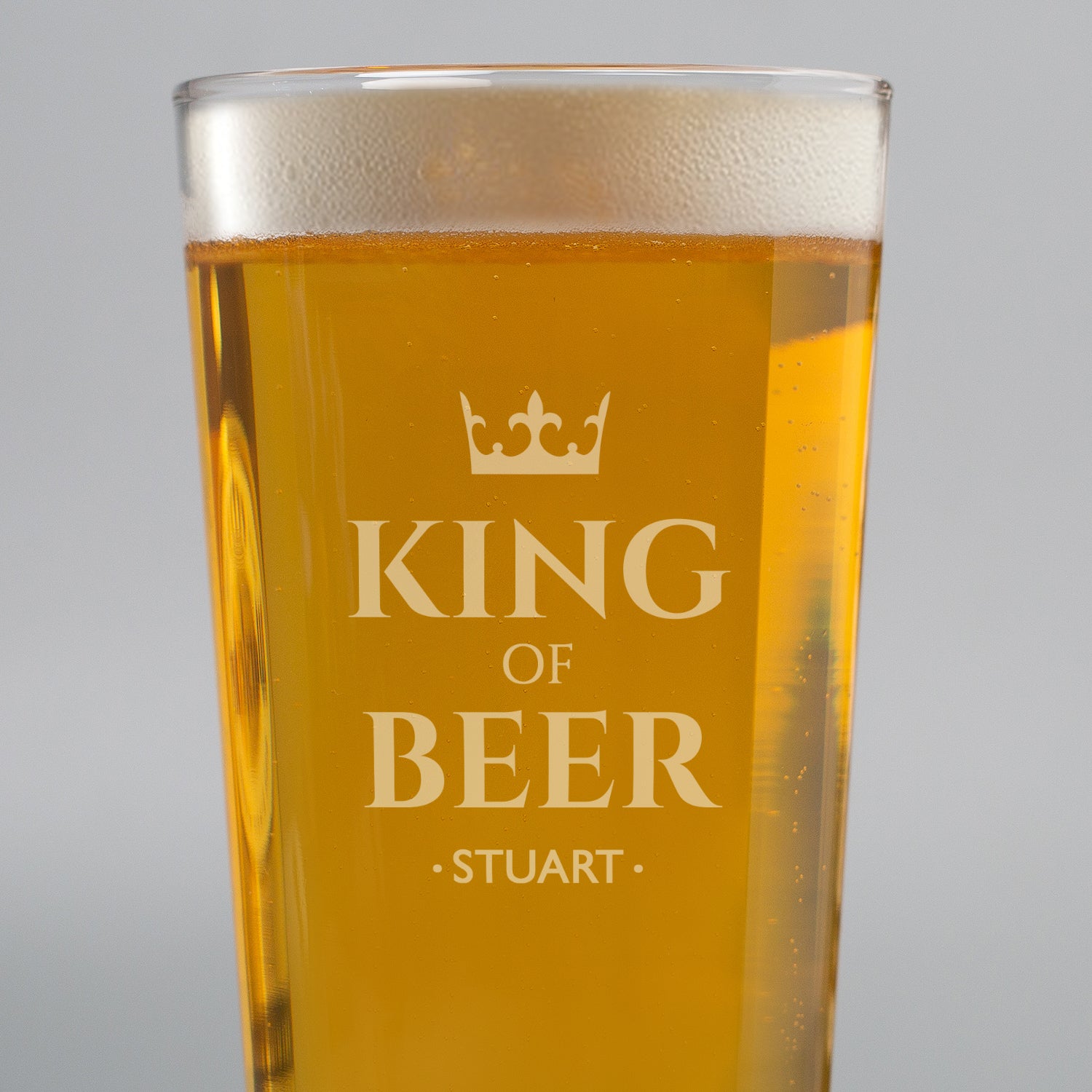 Personalised King Of Beer Pint Glass - Beer Glasses