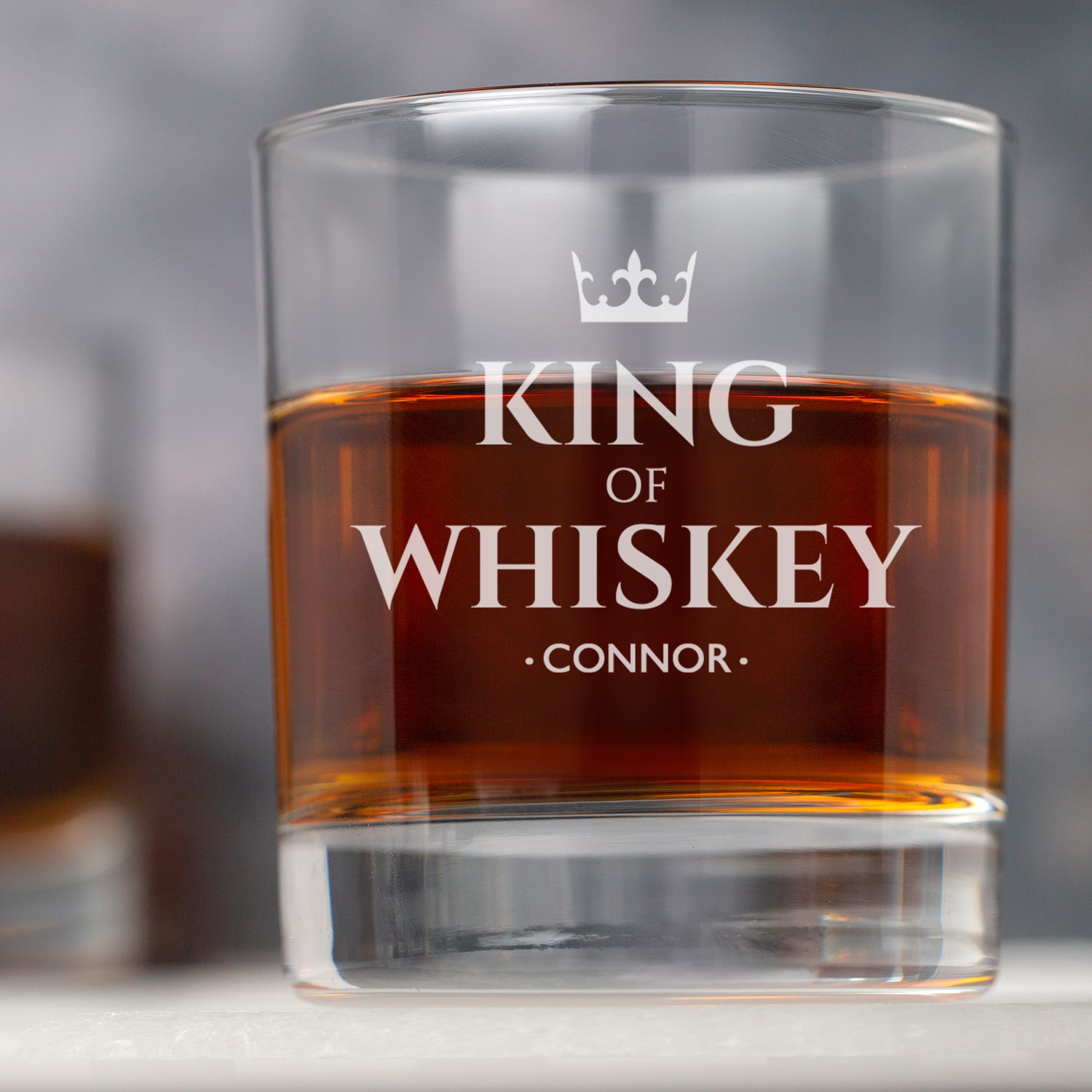 Personalised King Of Whiskey Glass Tumbler - Glass Tumblers