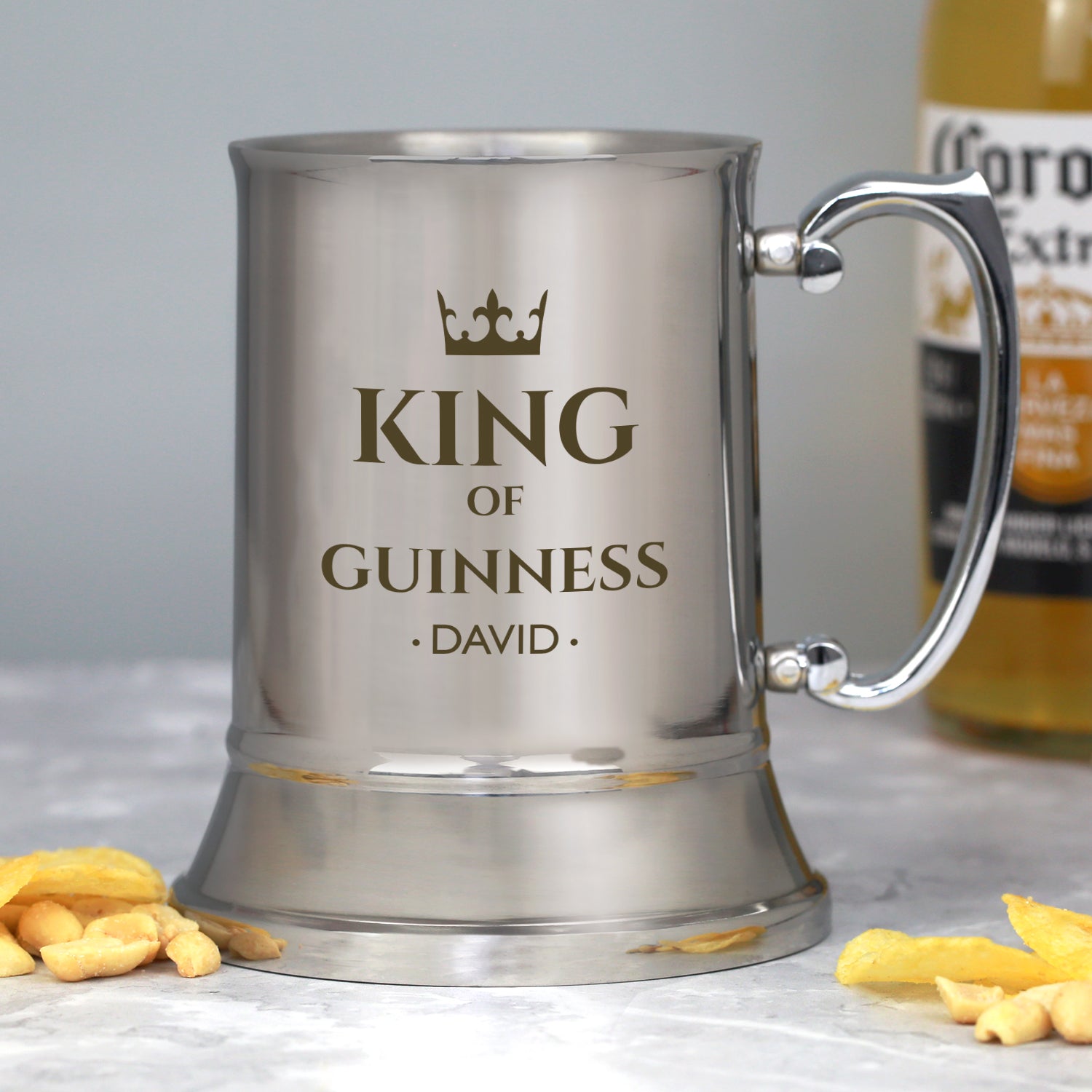 Personalised King Of Silver Stainless Steel Tankard - Stainless Steel Tankards