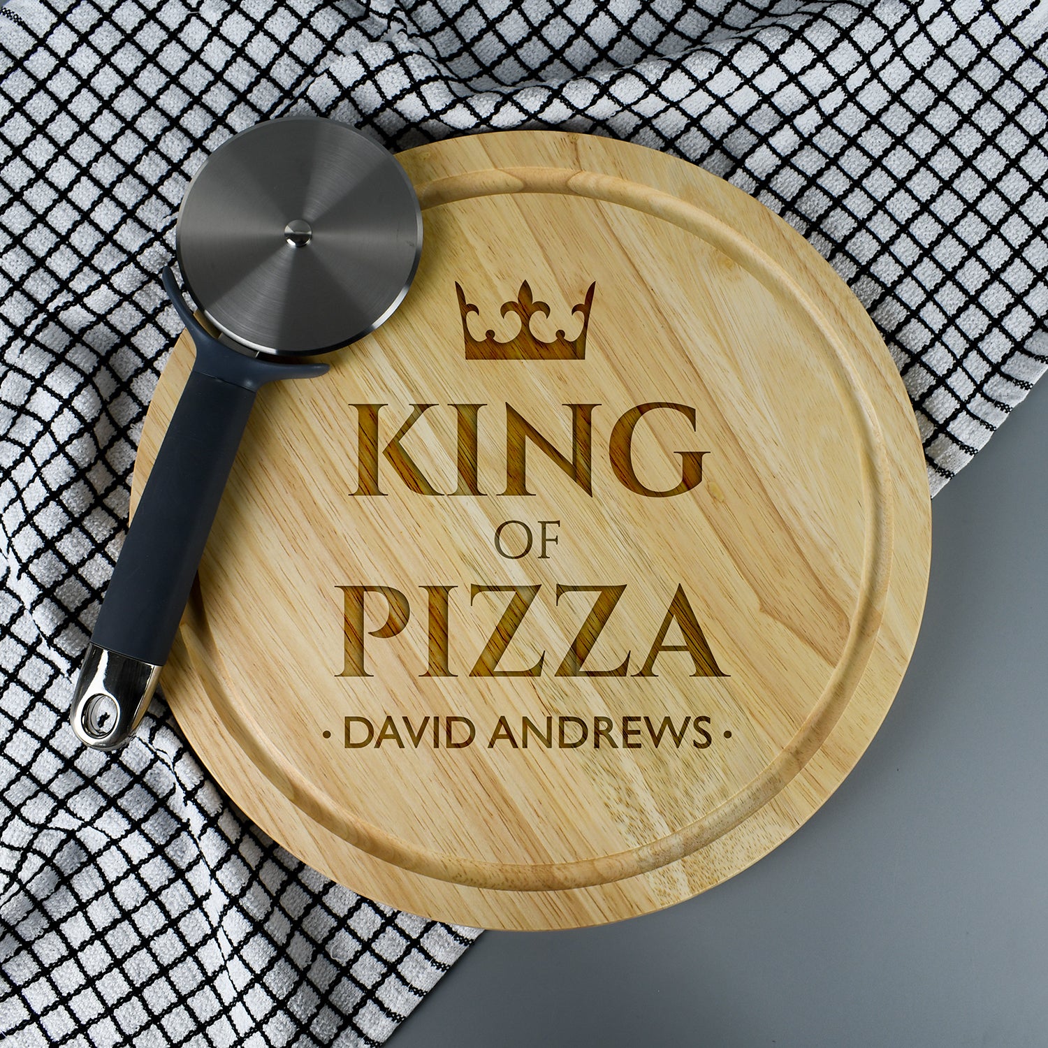 Personalised King of Pizza Large Round Pizza Board - Pizza Boards