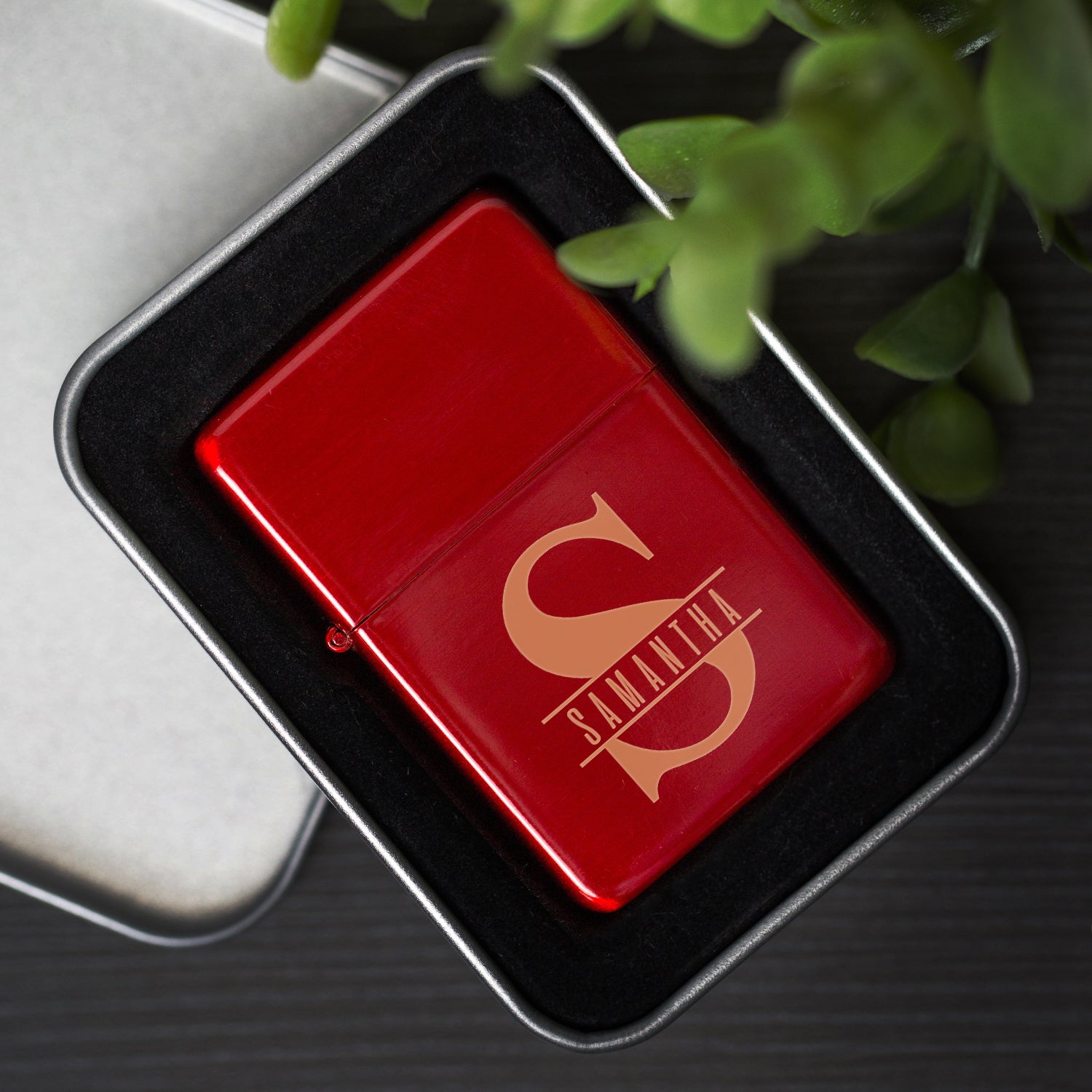 Personalised Initial & Name Red Ice Lighter & Gift Box - Lighters