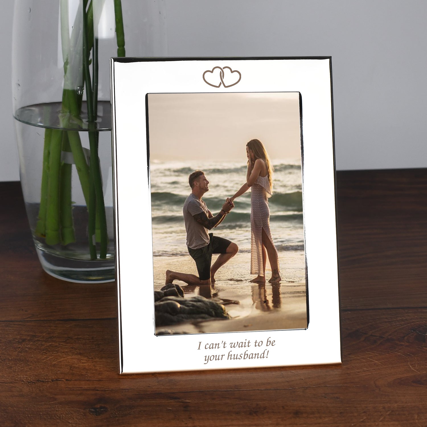 Personalised Silver 4x6 Hearts Photo Frame - Photo Frames