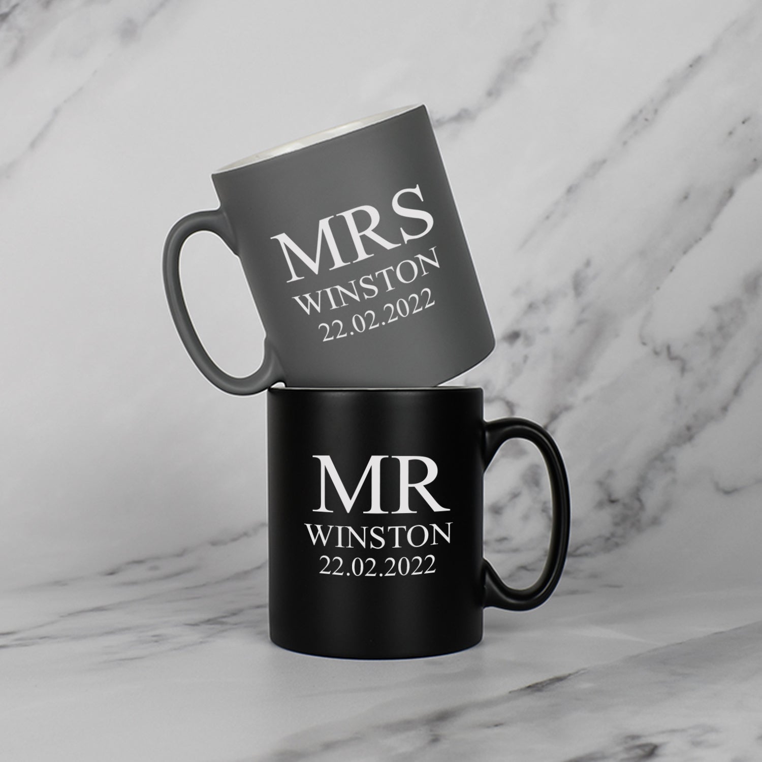 Personalised Mr & Mrs Mug Set - Mugs