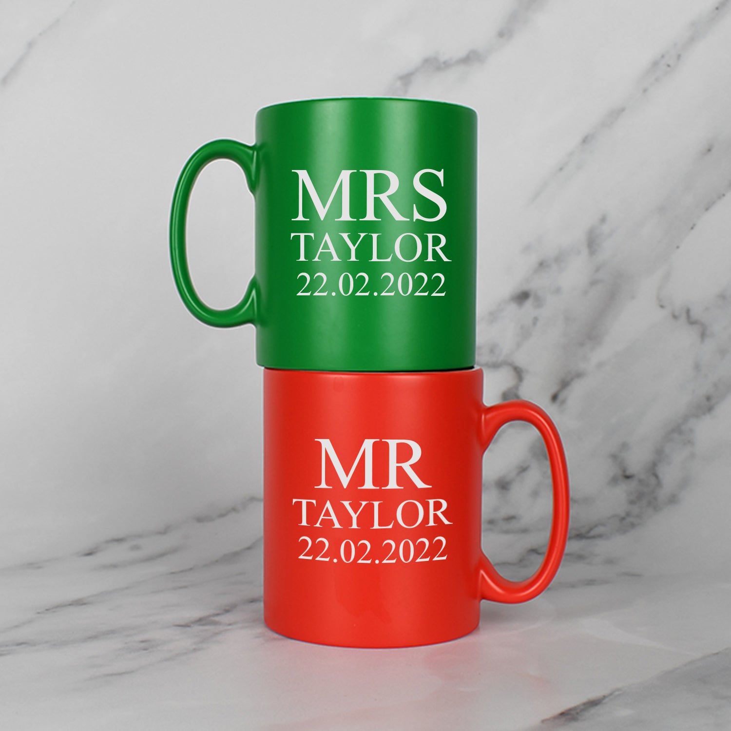 Personalised Mr & Mrs Mug Set - Mugs