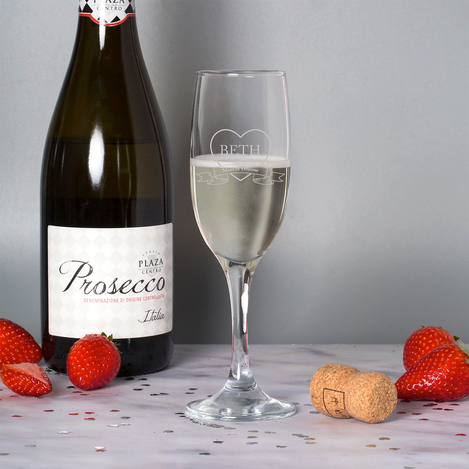 Personalised Maid Of Honour Champagne Flute Glass - Champagne Flutes