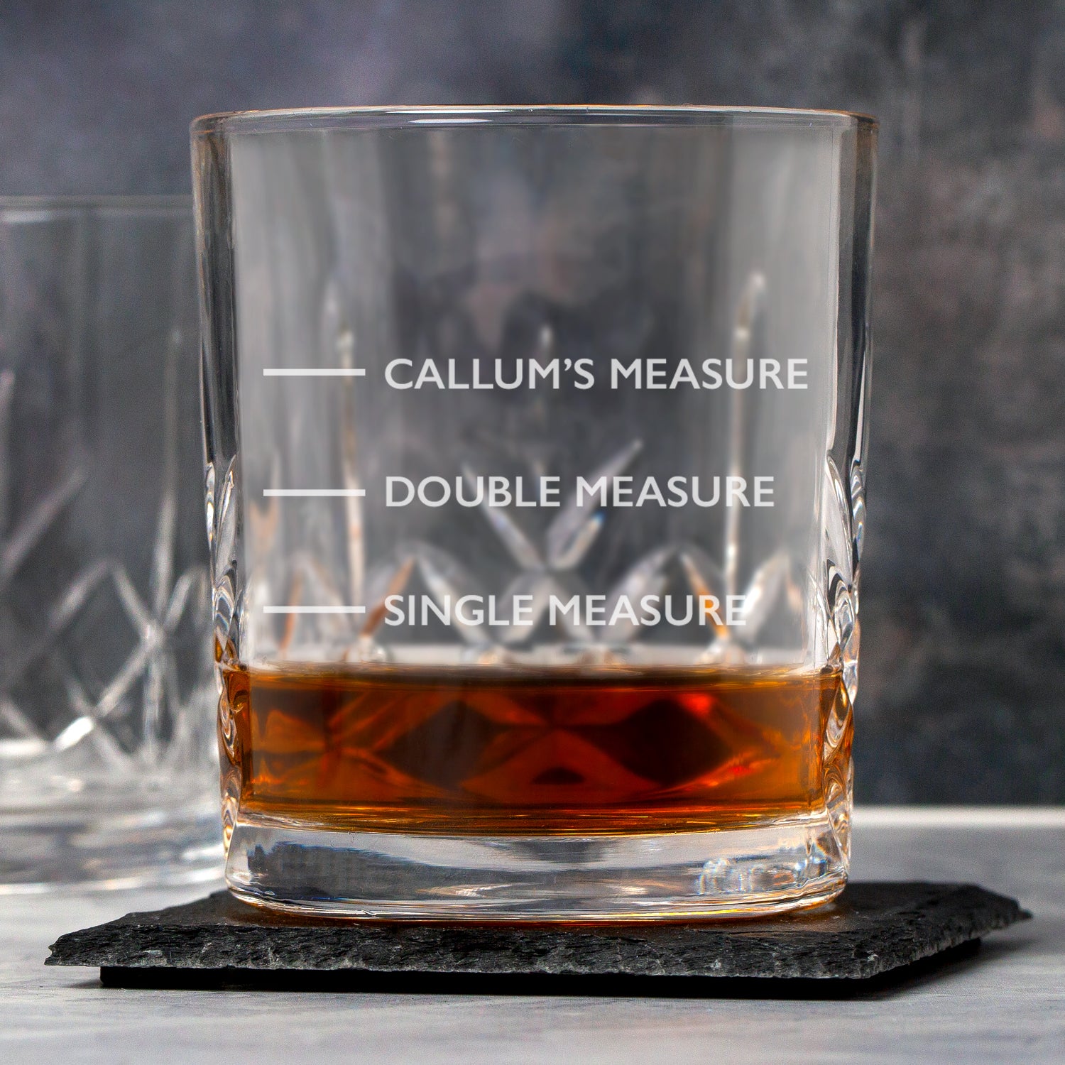 Personalised Measures Crystal Panel Glass Tumbler - Glass Tumblers