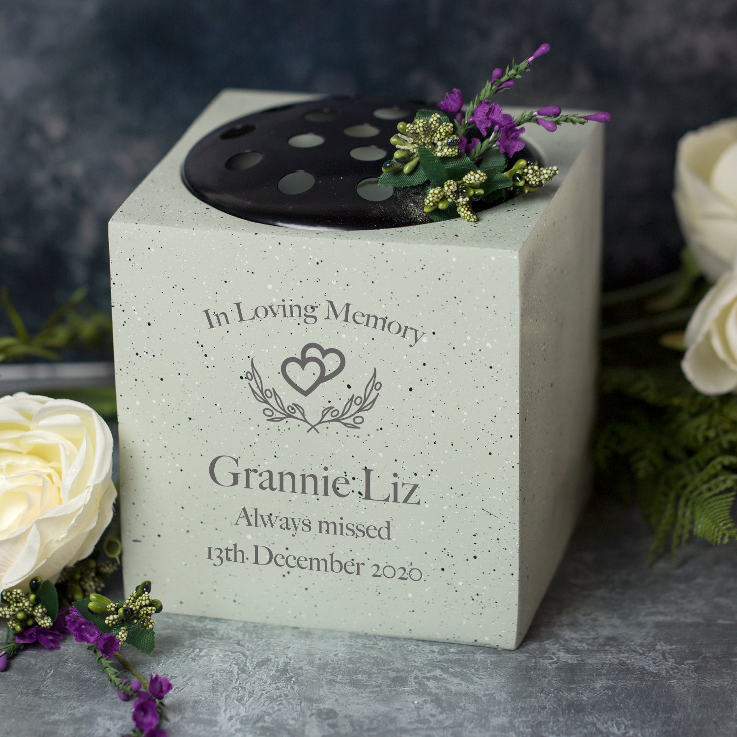 Personalised In Loving Memory Memorial Flower Vase - Memorial