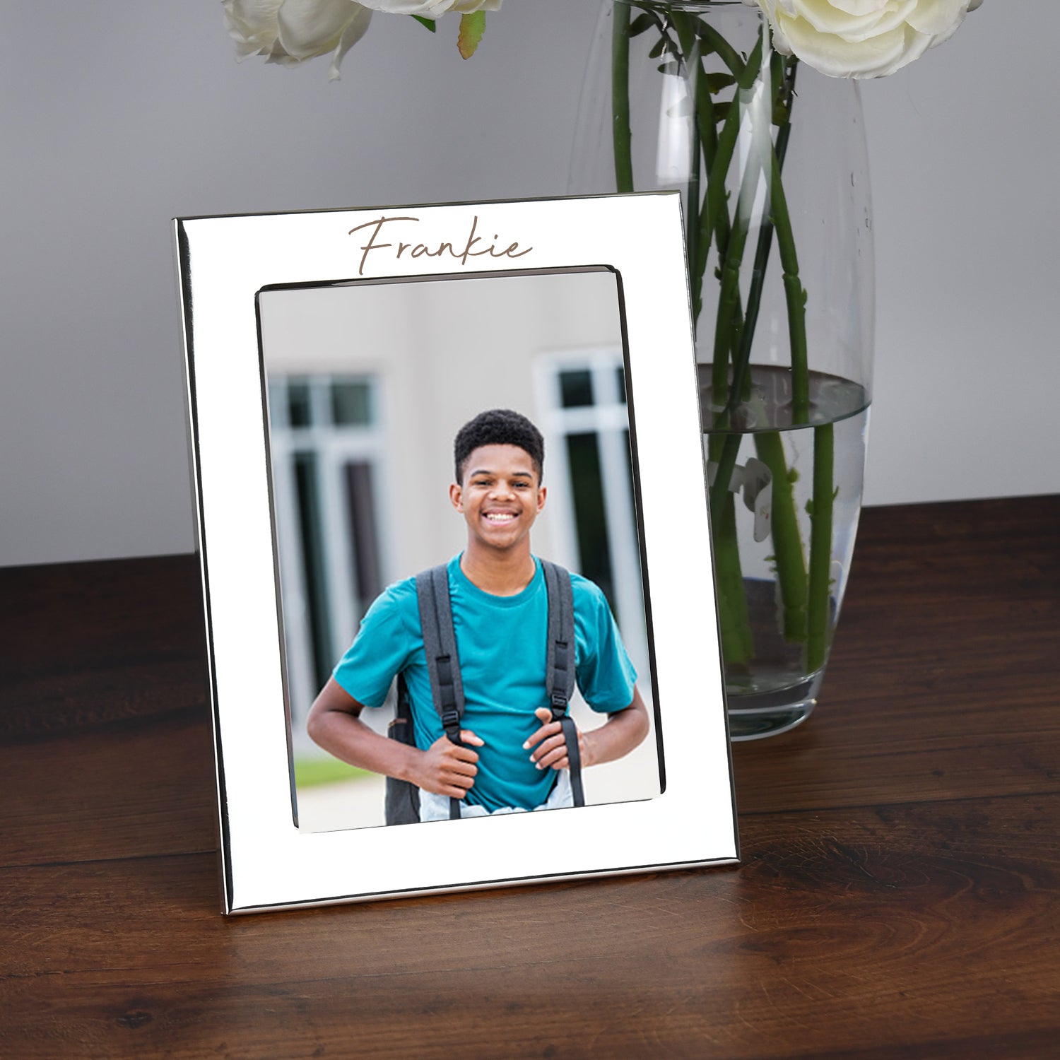 Personalised Silver 5x7 Large Name Photo Frame - Photo Frames