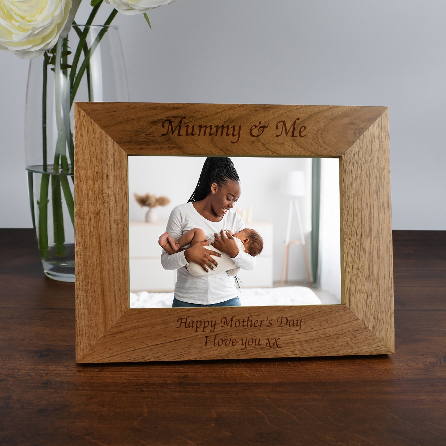 Personalised Wooden 7x5 Landscape Mummy and Me Frame - Photo Frames