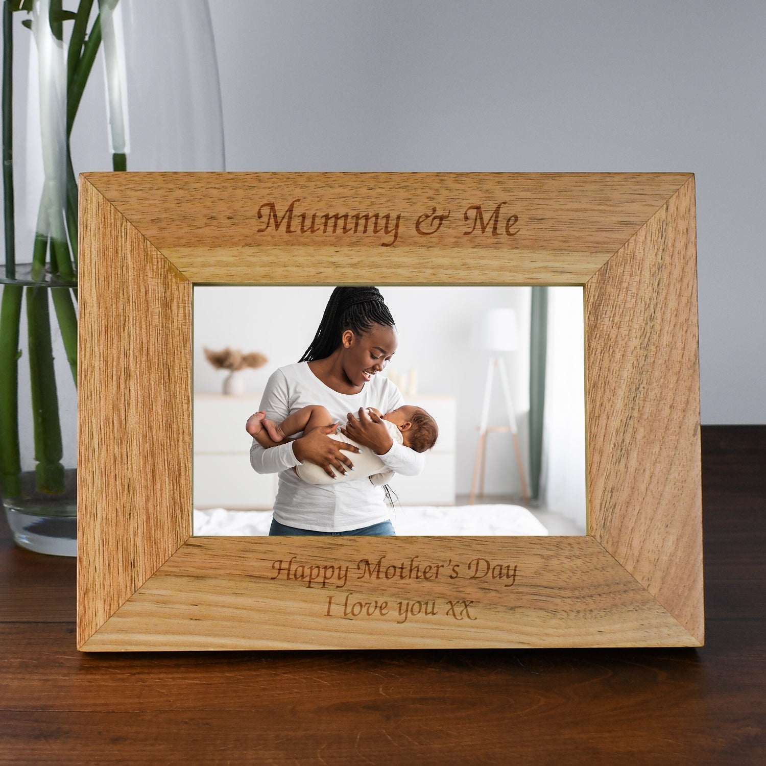 Personalised Wooden 6x4 Landscape Mummy And Me Frame - Photo Frames
