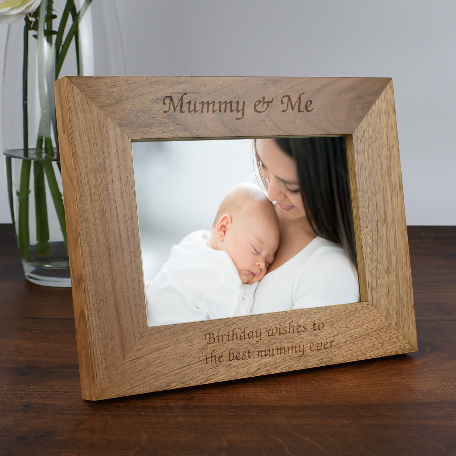 Personalised Wooden 7x5 Landscape Mummy and Me Frame - Photo Frames