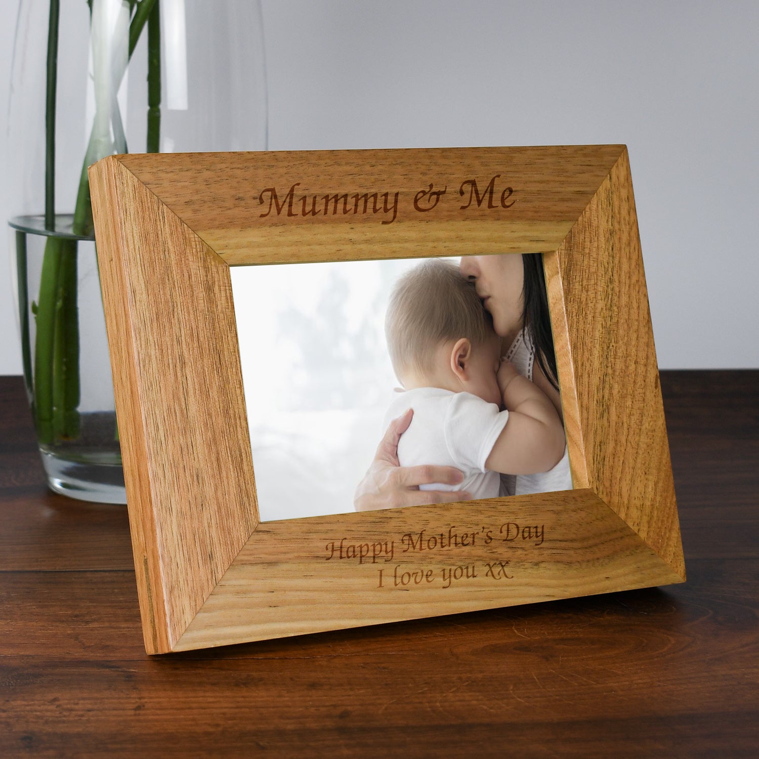 Personalised Wooden 6x4 Landscape Mummy And Me Frame - Photo Frames