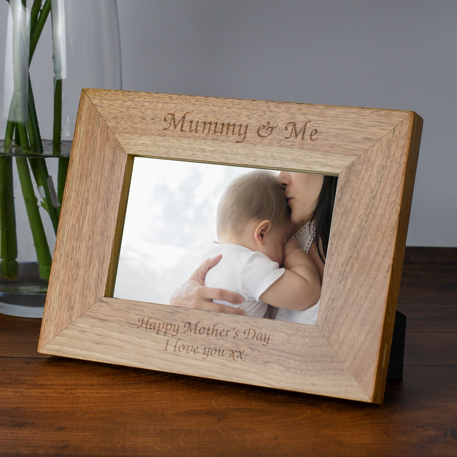 Personalised Wooden 6x4 Landscape Mummy And Me Frame - Photo Frames