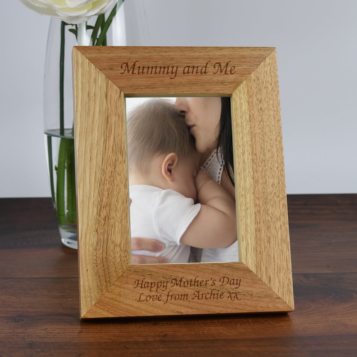 Personalised Wooden 4x6 Mummy And Me Frame - Photo Frames