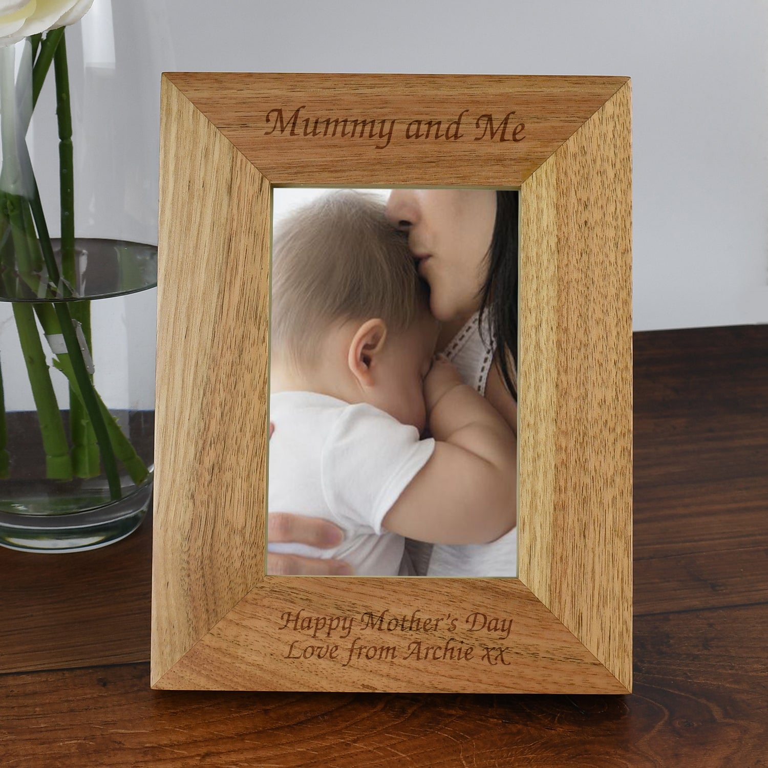 Personalised Wooden 4x6 Mummy And Me Frame - Photo Frames