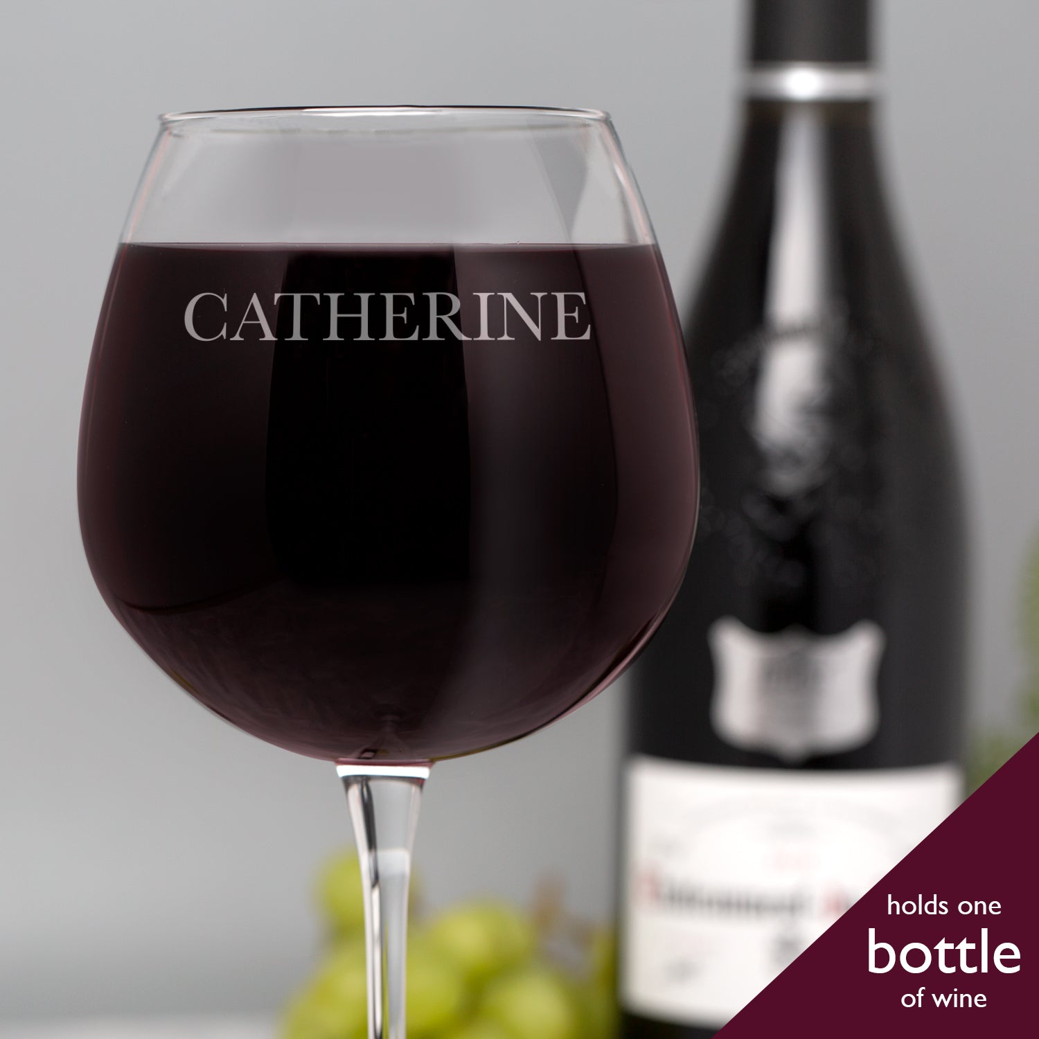 Personalised Any Name Bottle Of Wine Glass - Wine Glasses
