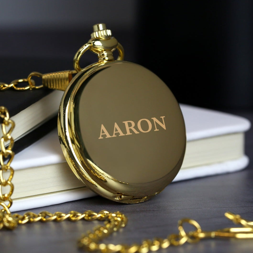 Personalised Name Gold Pocket Fob Watch - Pocket Watches