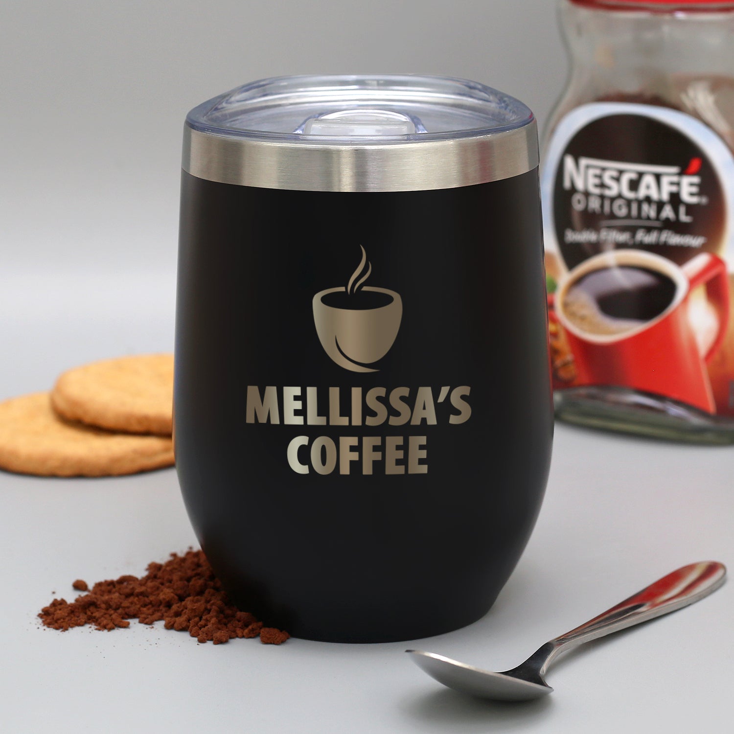 Personalised Coffee Motif Thermos Insulated Travel Tumbler - cup