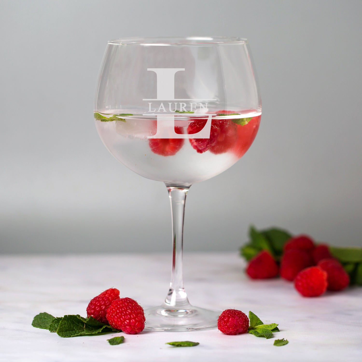 Personalised Initial & Name Balloon Gin Glass - Balloon Glass
