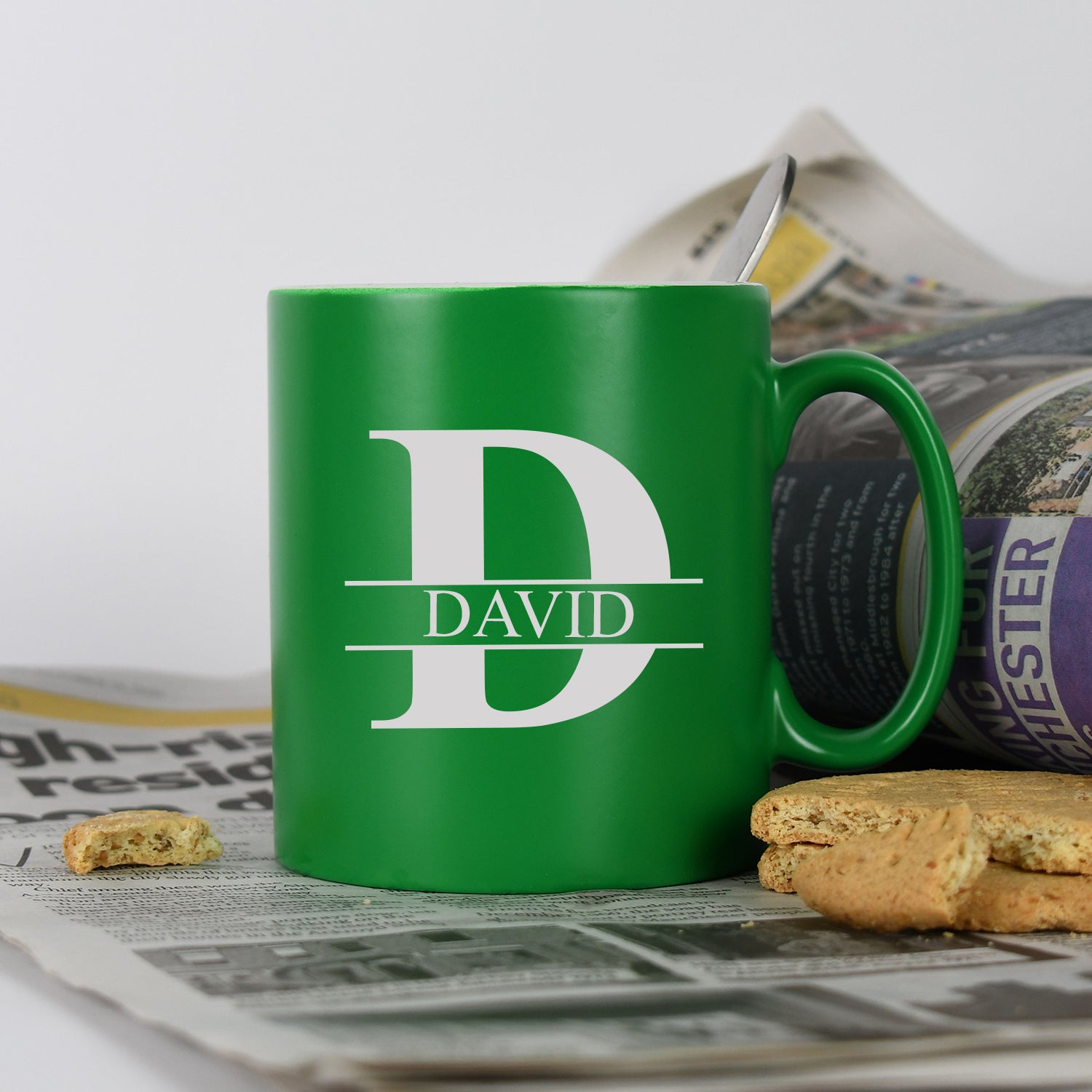 Personalised Initial & Name Mug - Green - Mugs