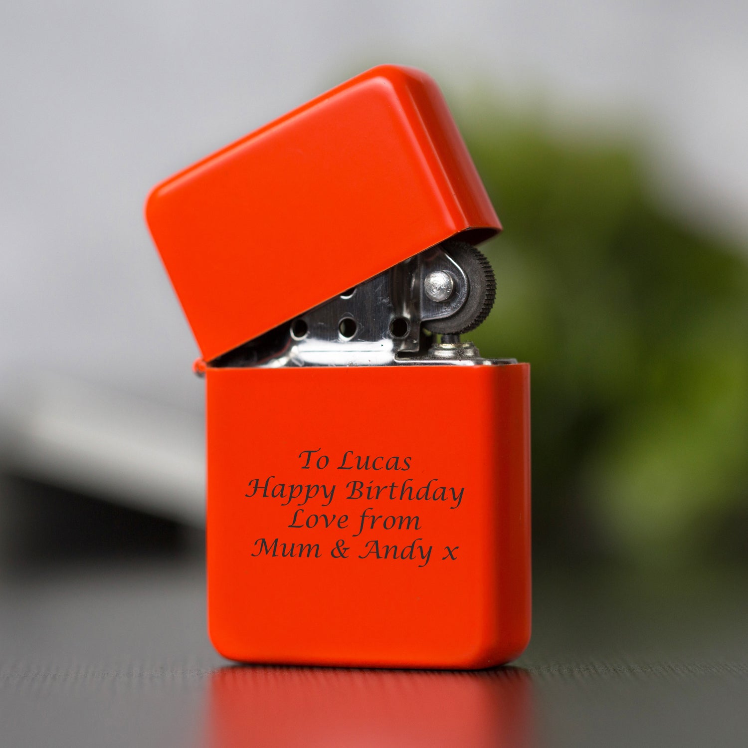 Personalised Message Neon Orange Lighter & Gift Box - Lighters