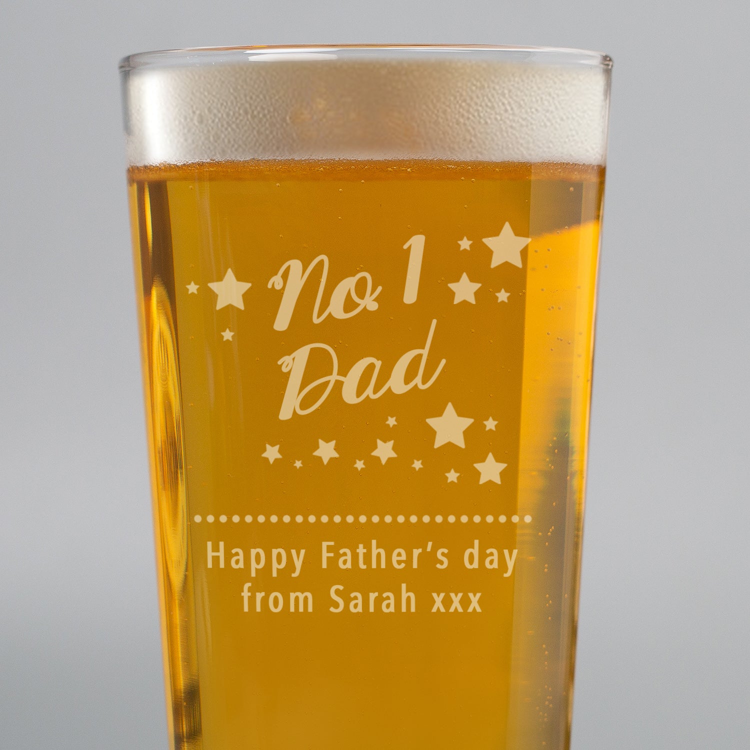 Personalised No.1 Dad Pint Glass - Beer Glasses