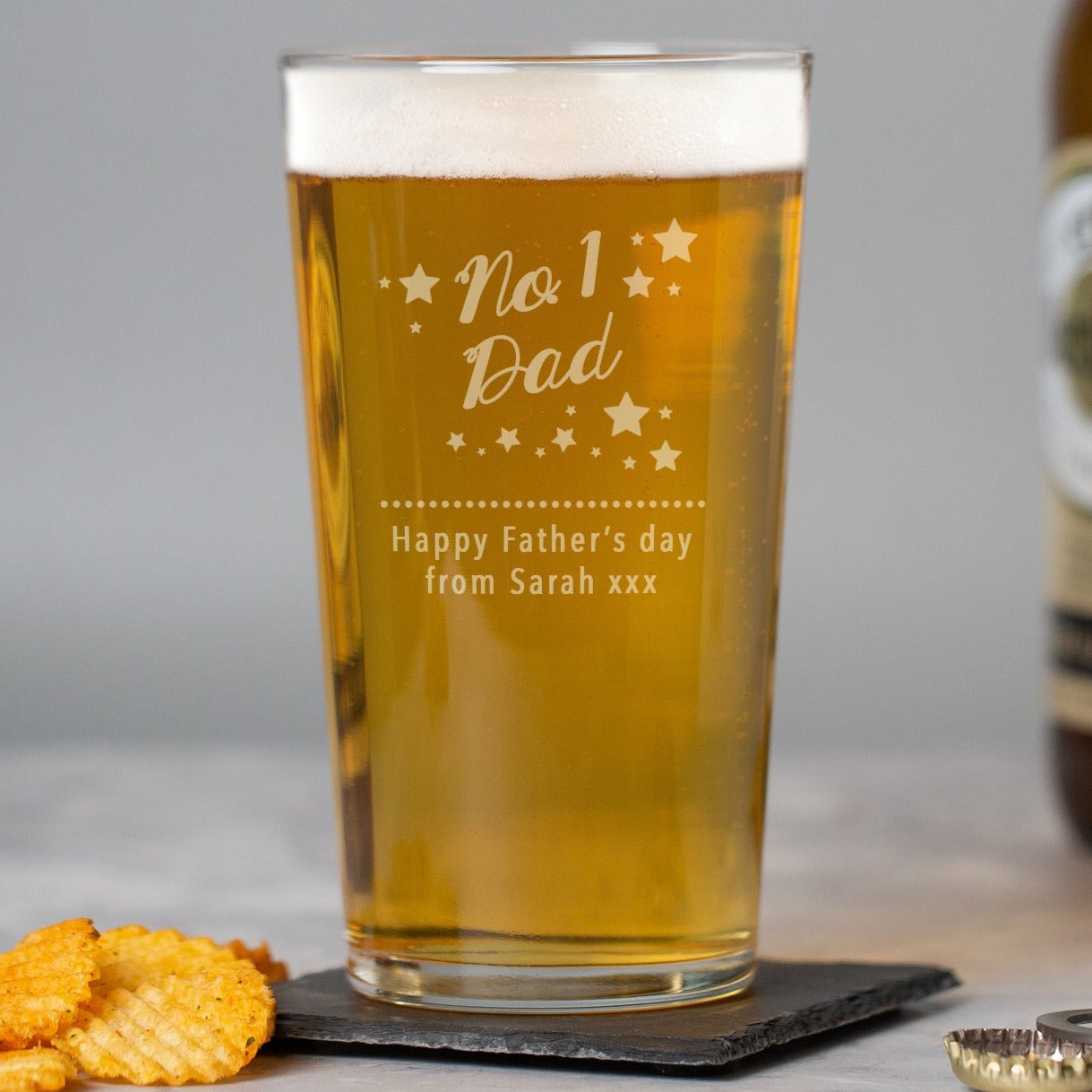 Personalised No.1 Dad Pint Glass - Beer Glasses