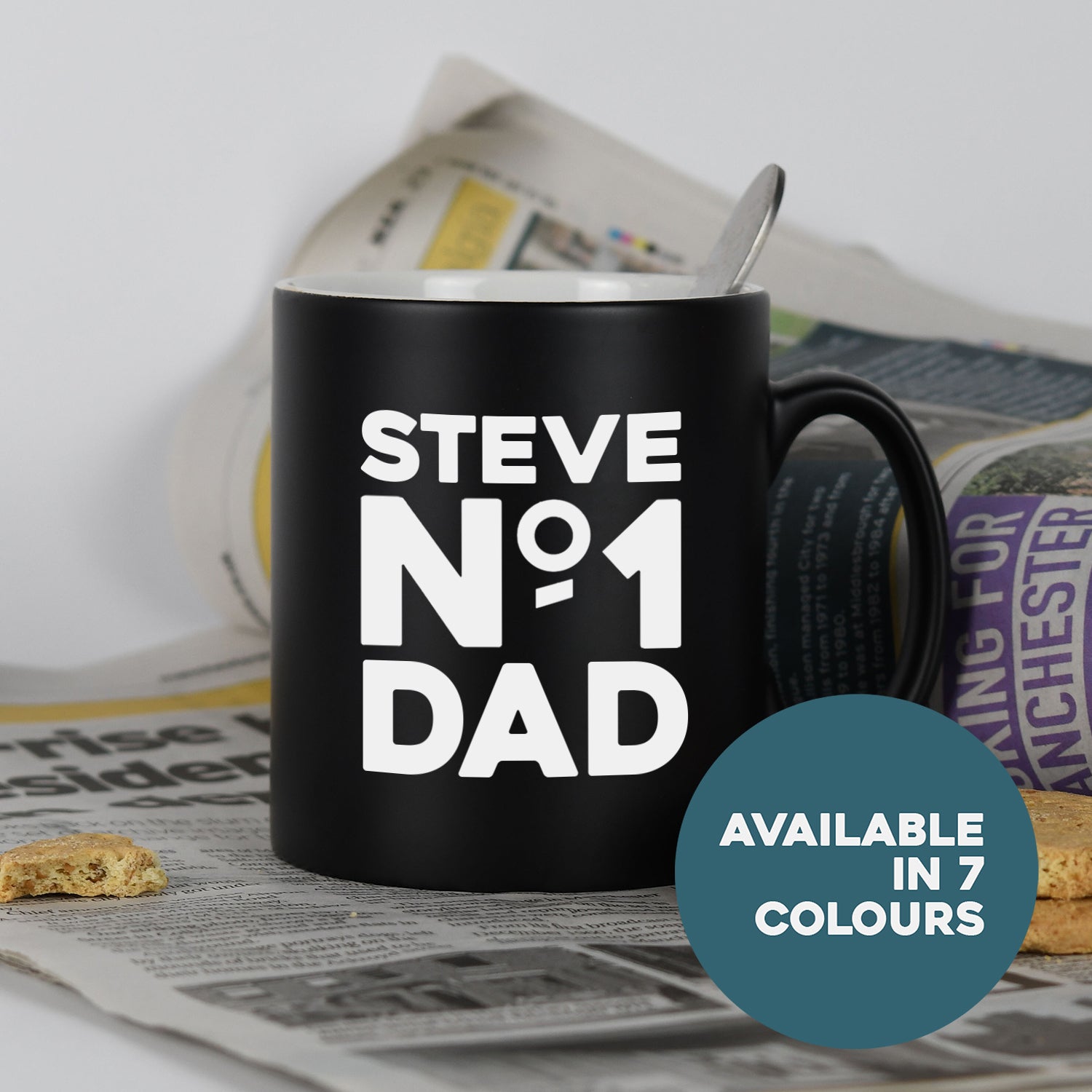 Personalised No.1 Dad Mug - Black - Mugs
