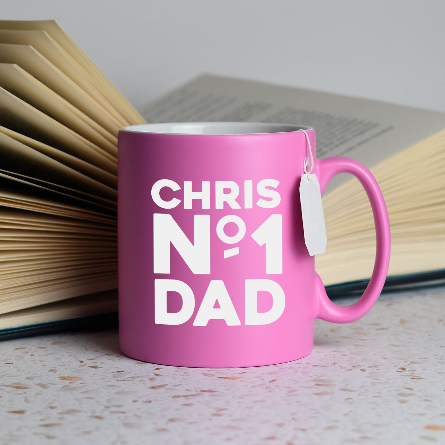Personalised No.1 Dad Mug - Pink - Mugs