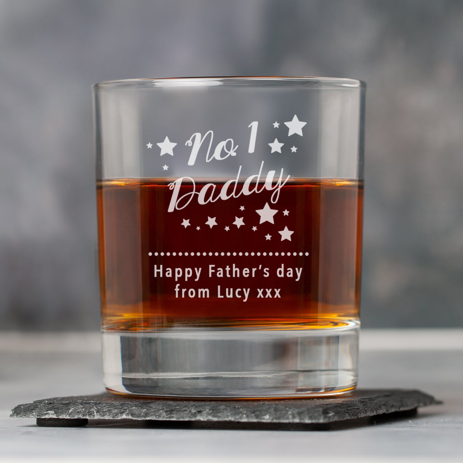 Personalised No.1 Daddy Glass Tumbler - Glass Tumblers