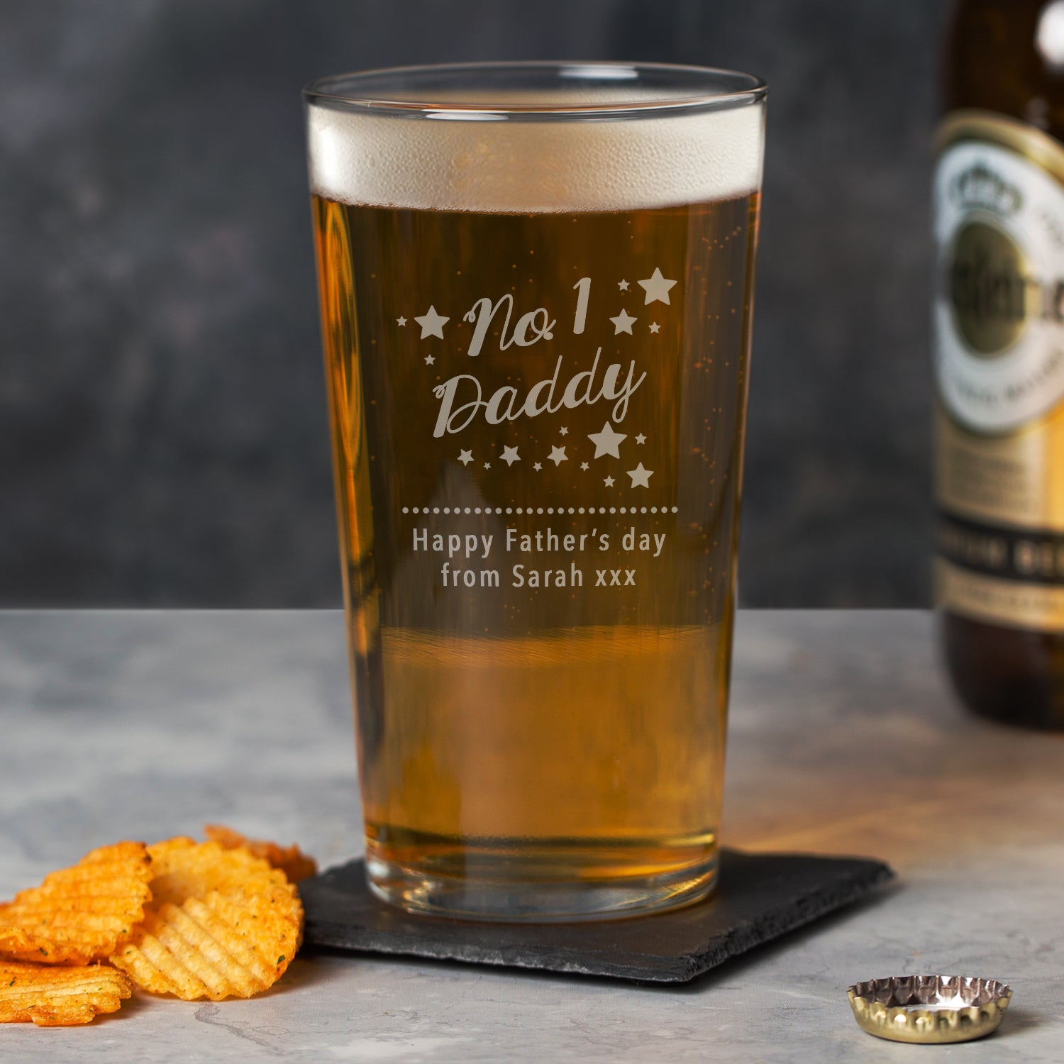Personalised No.1 Daddy Pint Glass - Beer Glasses
