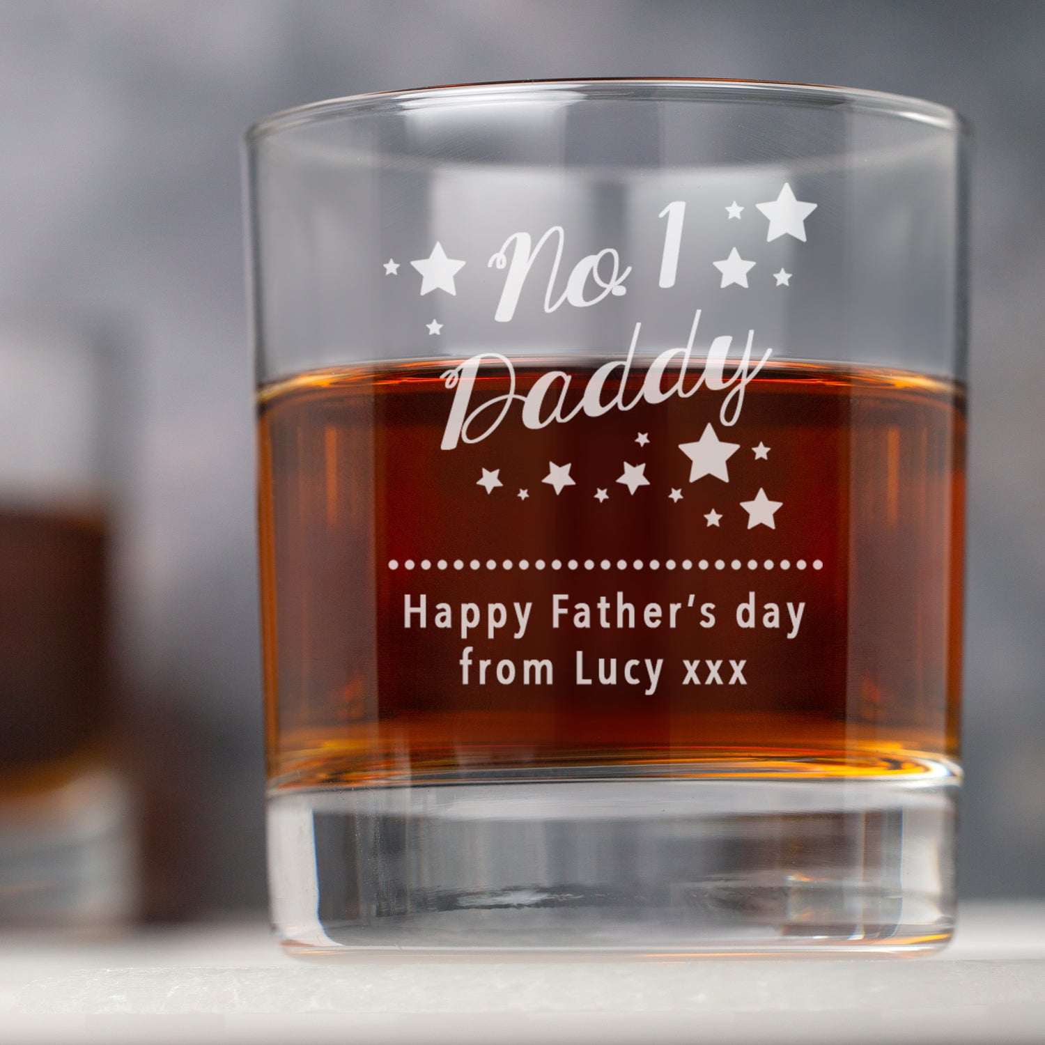 Personalised No.1 Daddy Glass Tumbler - Glass Tumblers