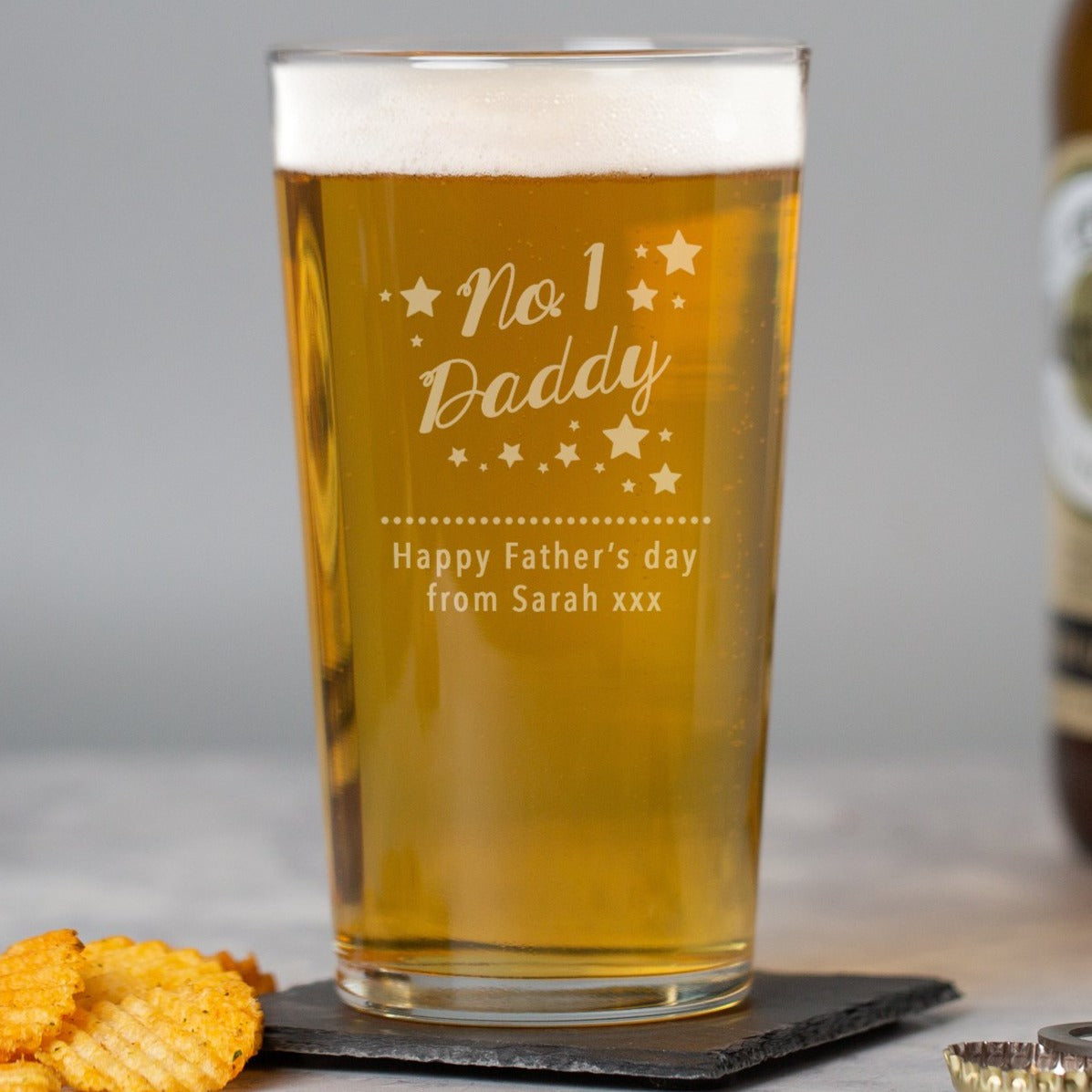 Personalised No.1 Daddy Pint Glass - Beer Glasses