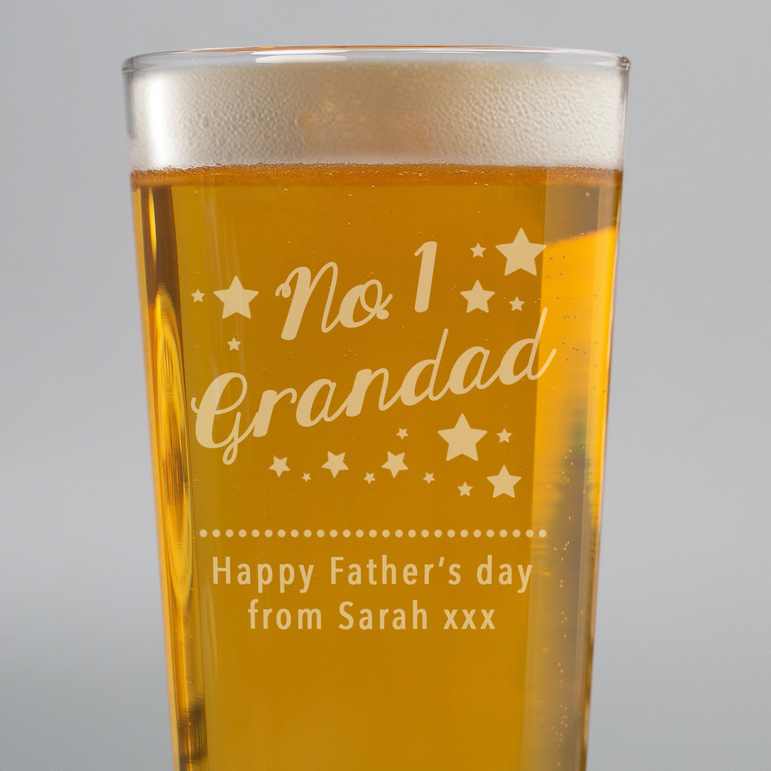 Personalised No.1 Grandad Pint Glass - Beer Glasses