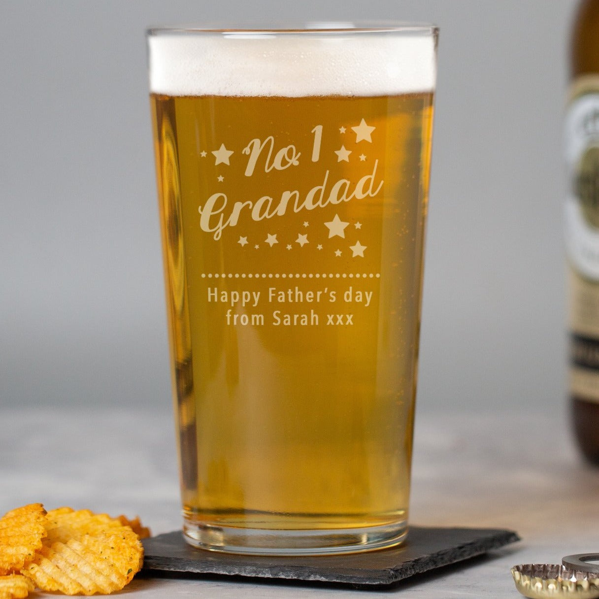 Personalised No.1 Grandad Pint Glass - Beer Glasses