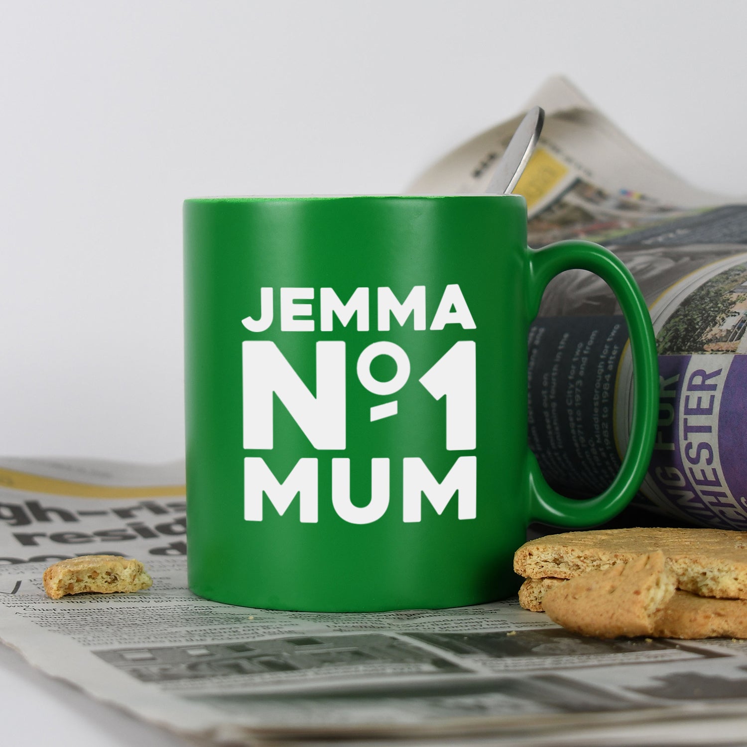 Personalised No.1 Mum Mug - Green - Mugs